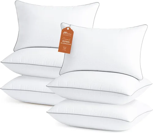 Miniatura 12 de Sasttie Almohada estándar, almohada individual de tamaño matrimonial para personas que duermen de lado, espalda y boca abajo, relleno alternativo
