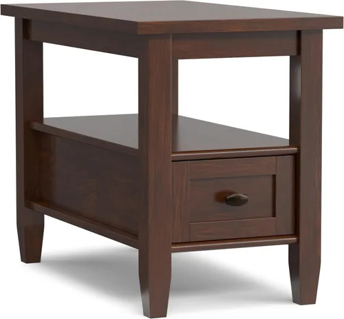 Miniatura 13 de SIMPLIHOME Warm Shaker - Mesa auxiliar de madera maciza de 20 pulgadas de ancho x 20 pulgadas de alto, color marrón carbón envejecido, mesa