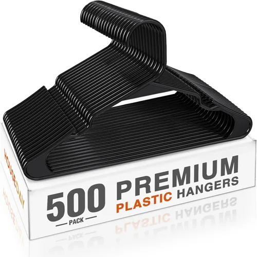 Miniatura 19 de HOUSE DAY Perchas de Plástico Premium Paquete de 10, Perchas para Ropa que Ahorran Espacio, Colgador Resistente para Abrigos - Organizadores