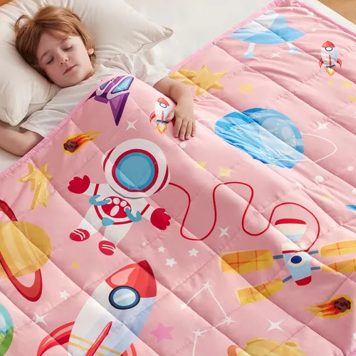 Miniatura 58 de anfie - Manta con peso para niños (40 x 60 pulgadas, 7 lb), manta refrescante para dormir, tamaño de manta ligera, transpirable, con cuentas de Gris