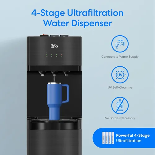 Miniatura 2 de Brio Dispensador de enfriador de agua sin botella con filtros de 4 etapas (incluidos) elimina PFAS y microplásticos para agua potable limpia