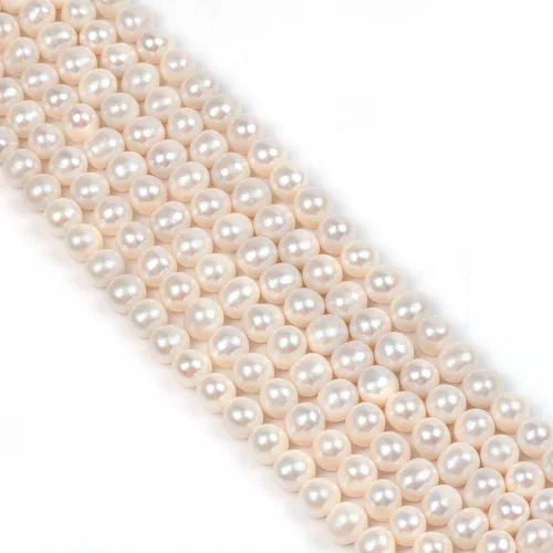 Miniatura 49 de Cuentas de perlas de arroz de agua dulce naturales de 0.35 a 0.35 pulgadas, perlas auténticas de 14 pulgadas, cuentas sueltas para hacer joyas
