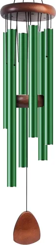 Miniatura 12 de Bursvik Campanilla de viento de 28 pulgadas, campanillas de viento decorativas en metal para exteriores, conmemorativas, regalo de recuerdo, Negro