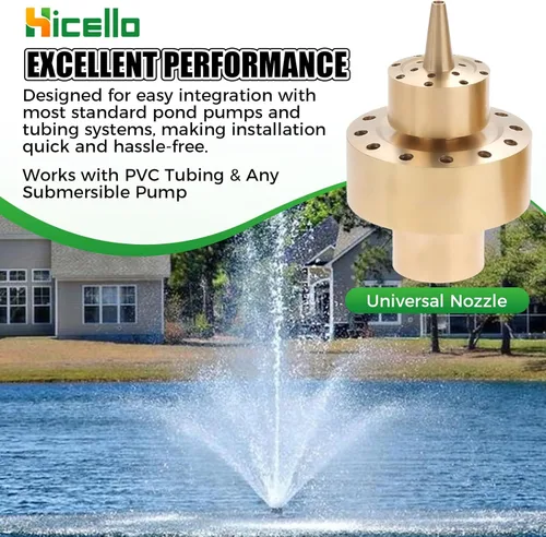 Miniatura 6 de Boquilla de fuente de latón de 1 pulgada (G1/DN25) – Altura de pulverización 1.5 M, cobertura 1.3 M, para estanque de jardín y características
