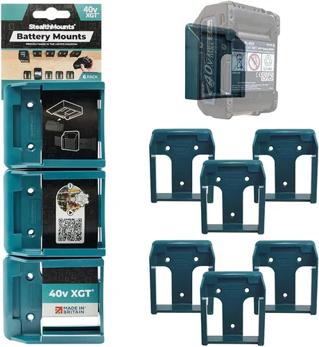 Miniatura 4 de StealthMounts Soporte de batería compatible con Makita 40V (paquete de 6) - Soportes de batería negros Fabricado en el Reino Unido