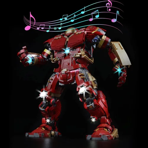 VONADO Kit de luz LED - Música compatible con Hulkbuster (sin modelo Lego, solo luz)
