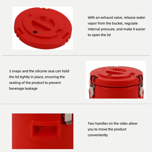 Miniatura 4 de Dispensador de bebidas aislado, de acero inoxidable, térmico para café frío y caliente, agua, dispensador de bebidas con grifo para hielo, fiesta