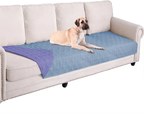 Miniatura 94 de Ameritex Funda Impermeable para Cama de Perro Manta para Mascotas para Muebles Cama Sillón Sofá Reversible Azul marino+azul piedra
