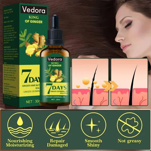 Miniatura 3 de Aceite de jengibre para el crecimiento del cabello, suero de biotina para el crecimiento del cabello, aceite esencial de jengibre natural 100% puro