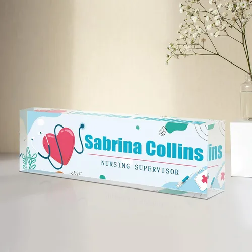 Miniatura 22 de Placa de nombre personalizada para escritorio, placa de nombre de escritorio personalizada, regalos de agradecimiento a los empleados, accesorios