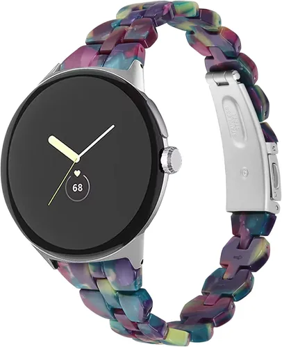 Miniatura 7 de Compatible con Google Pixel Watch 4 3 1.614 in/Pixel Watch 2 1 bandas para mujer, elegante pulsera de resina de repuesto ajustable