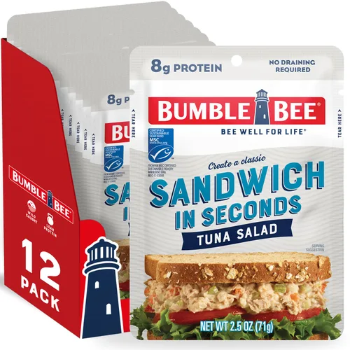 Miniatura 13 de Bumble Bee - Atún sazonado con hierbas y especias mediterráneas, sobre de 71 g - Listo para comer - Paquete de atún capturado de forma salvaje - 14