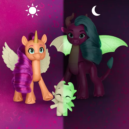 Miniatura 4 de My Little Pony: Tell Your Tale Dragon Light Reveal, 3 muñecas que brillan en la oscuridad, juguetes a escala de 3 pulgadas para niñas y niños a