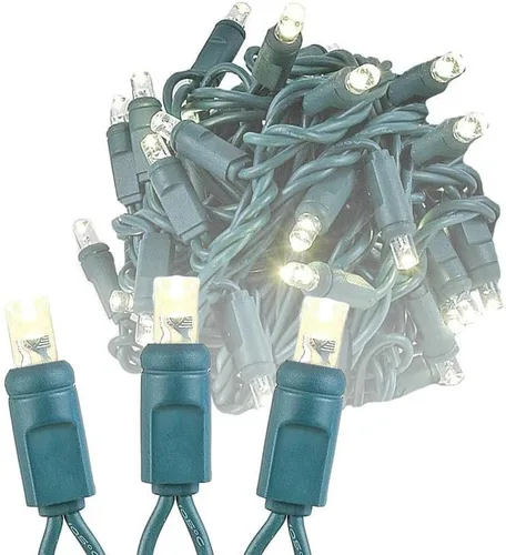Miniatura 8 de Novelty Lights - Juego de mini luces LED de Navidad con 50 luces parpadeantes, multicolor, cable verde, 25 pies
