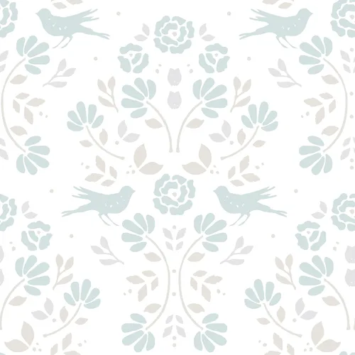 Miniatura 5 de RoomMates RMK12147RL Rose Lindo - Papel tapiz para despegar y pegar con diseño de bosque blanco y azul cielo