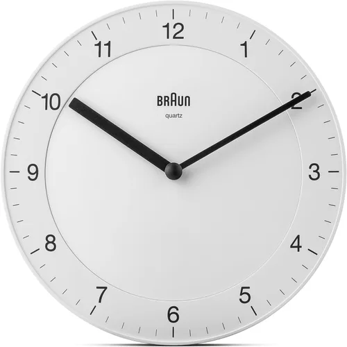 Miniatura 9 de Braun Reloj de pared analógico clásico con movimiento de cuarzo silencioso, fácil de leer, 7.9 in de diámetro en gris, modelo BC06G.