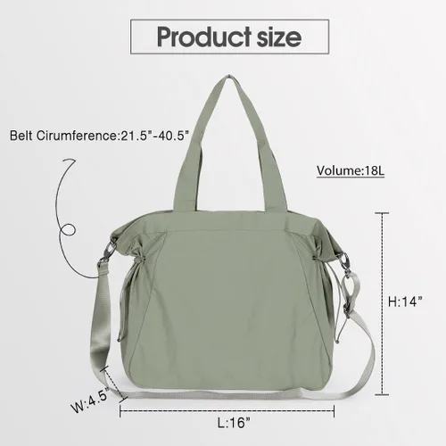 Miniatura 6 de ASLABCREW Bolsa de mano para mujer, 18L con cincha lateral con correa ajustablebolsa de mano extra, bolsa de hombro ligera