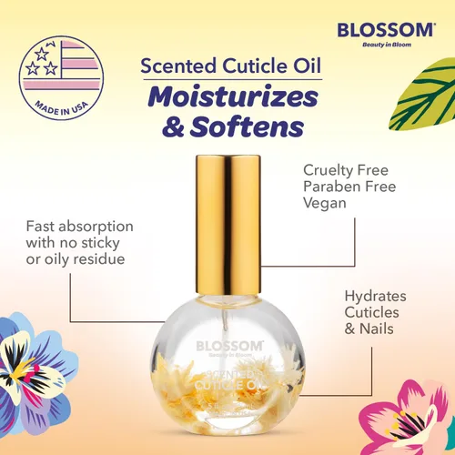 Miniatura 6 de Blossom Aceite de cutícula para uñas, hidratante, hidratante, perfumado Gourmand, cuidado de la cutícula, infundido con flores reales, fabricado