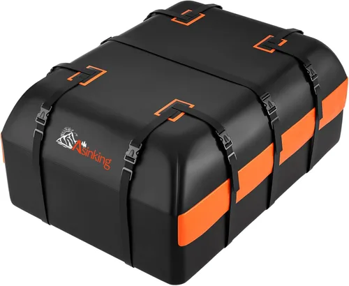 Miniatura 9 de Bolsa de transporte de carga para techo de coche, 16 pies cúbicos impermeable, bolsa de almacenamiento de equipaje para techo con gran capacidad