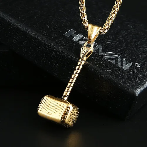 Miniatura 2 de HZMAN Dije para collar del Martillo de Thor, para hombre o mujer, cadena de 24 pulgadas