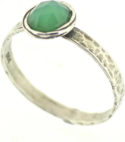 Miniatura 4 de Anillo de plata de ley con piedras preciosas para mujer, anillo apilable de piedra martillada, anillo de piedra natal