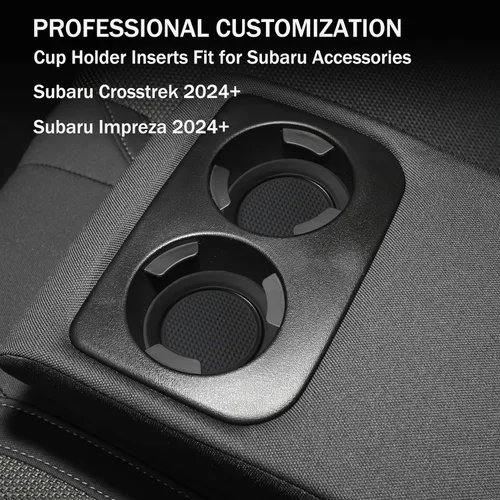 Miniatura 5 de Forro de Portavasos para Subaru Crosstrek/Impreza Accesorios 2024 2025 2026 Consola Central Alfombrilla de Portavasos de Silicona 3D Premium Negro
