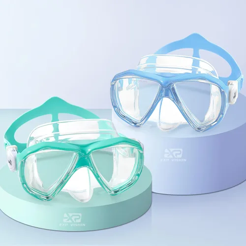 Miniatura 11 de Máscara de buceo para niños, máscara de natación antivaho de 180°, gafas de natación para niños de vidrio templado con cubierta para la nariz