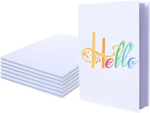 Miniatura 8 de Paquete de 6 libros en blanco de tapa dura, cuaderno de bocetos sin líneas de 6x8 pulgadas - 18 hojas/36 páginas cada uno, paquete a granel