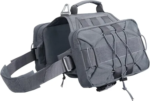 Miniatura 9 de EXCELLENT ELITE SPANKER Paquete de mochila para perros, mochila para camping, senderismo, perro mediano y grande con 2 bolsillos laterales Negro