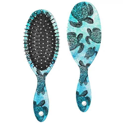 Miniatura 6 de WIRESTER Cepillo desenredante para todo tipo de cabello, cepillo de pelo para niñas y mujeres, adecuado para cabello húmedo y seco, brillo dorado