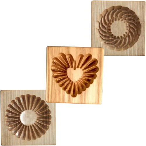 Miniatura 29 de Molde de Galletas de Madera Herramienta de Decoración de Galletas de Madera Moldes de Galletas 3D Molde de Hornear Gracioso Arte de Relieve Navidad