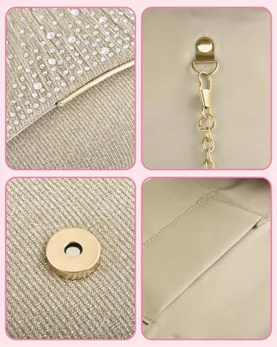 Miniatura 5 de TINDTOP - Bolsos de mano para mujer, formales para noche, de ante, con hombro, tipo sobre, para fiesta, bolsos cruzados, para boda, cóctel, bailes