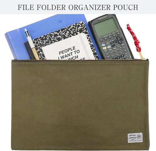 Miniatura 2 de Rough Enough Important - Organizador de documentos, carpeta segura para almacenamiento de viaje, bolsa de lona con cremallera para tamaño legal A4