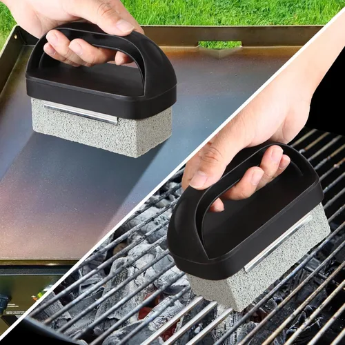 Miniatura 6 de Limpiador de parrilla, bloque de ladrillos de limpieza de plancha, ladrillos de limpieza de piedra resistente, piedra pómez de limpieza de parte