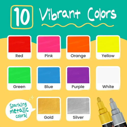 Miniatura 7 de Juego de 36 pinturas de acuarela + 10 marcadores de tiza neón