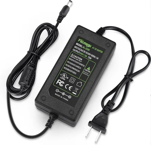 Miniatura 8 de Facmogu Adaptador Convertidor de Fuente de Alimentación 24V 3A 72W, Fuente de Alimentación 100-240V 50/60Hz AC a DC 24 Volt 3Amp, Enchufe DC