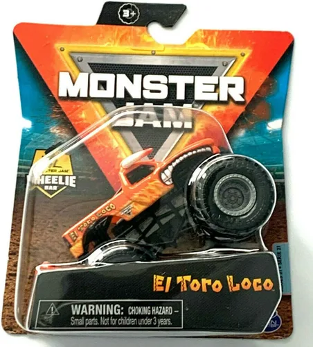MonsterJam El Toro Loco, Wheelie Series 21 (escala 1:64 fundido a troquel a presión) Naranja