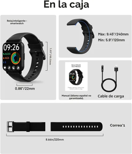 Miniatura 8 de DIVElink Relojes inteligentes para hombres y mujeres, rastreador de actividad física con monitor de frecuencia cardíaca, IP68, impermeable, más