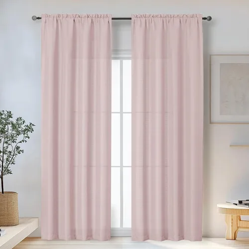 Miniatura 64 de OWENIE Bob Juego de 2 Paneles de Cortinas Negras de Cocina para Ventanas de 36 Pulgadas de Largo, Cortinas Cortas de Café con Textura de Lino