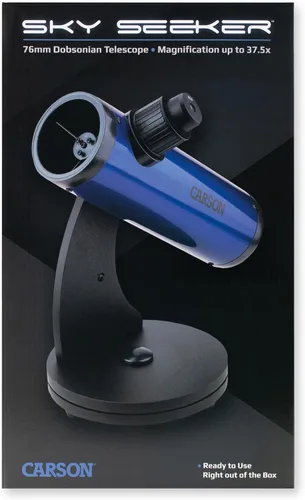Miniatura 5 de Carson SkySeeker - Telescopio reflector newtoniano con soporte dobsoniano, 15-37.5X, azul (JC-200) con soporte Dobsonian: incluye múltiples