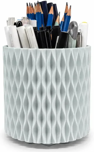 Miniatura 10 de Lebenrich Aesthetic Black Pen Holder for Desk, Rotating Plastic Desk Pencil Holder Organizer for Home School Office