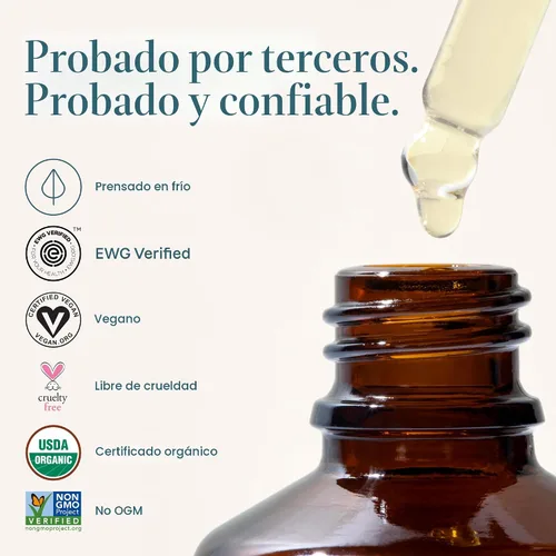 Miniatura 5 de Cliganic - Aceite de argán orgánico 100 % puro para cabello, cara y piel Aceite portador prensado en frío