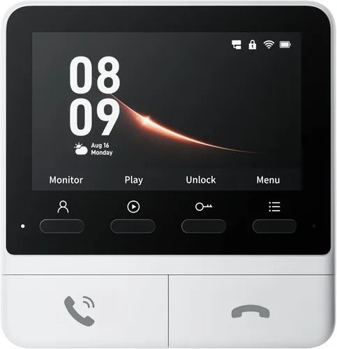 Miniatura 10 de SwitchBot Cámara de timbre de video inalámbrica con monitor, sin suscripción, pantalla de 4.3 pulgadas, funciona con pilas, vista de la cabeza a