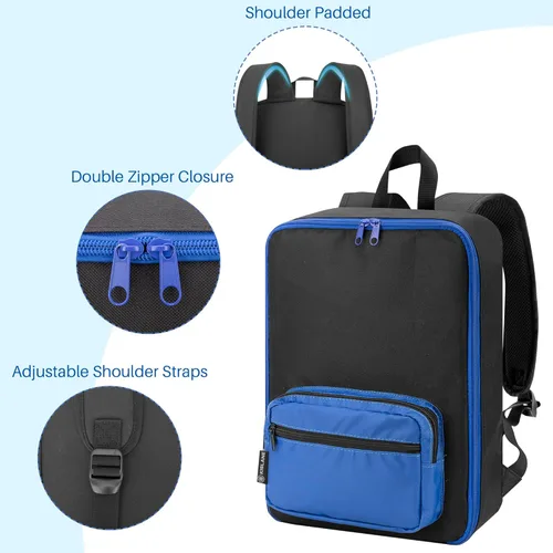 Miniatura 5 de Organizador de mochila de almacenamiento para automóvil con ranuras elásticas - Funda de transporte portátil para autos a escala 1:64, bolsa de Negro