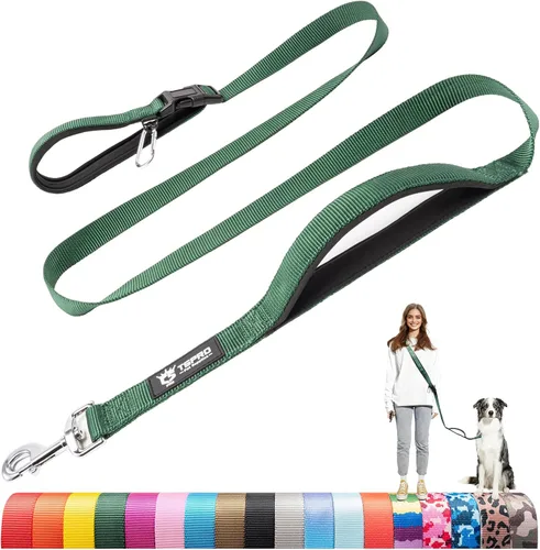 Miniatura 11 de TSPRO Correa táctica para perro, manos libres, resistente, ajustable, con mango acolchado y cierre de seguridad de metal para caminar, correr