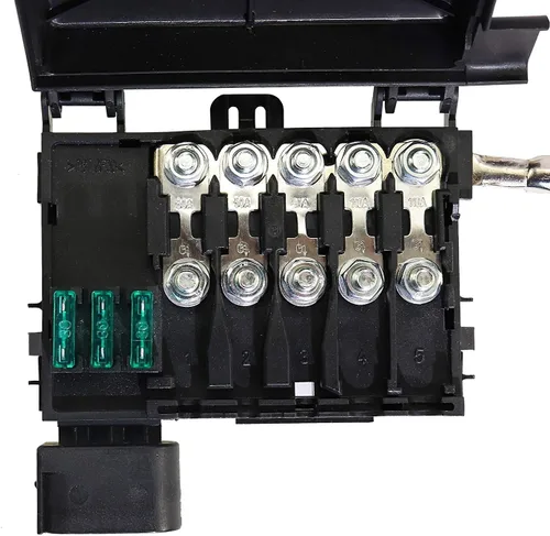 Miniatura 2 de Terminal de bloque de caja de fusibles de batería 1J0937550 con 9 fusibles compatibles con 99-04 VW Beetle Jetta Bora Golf MK4 Con más fusibles