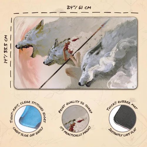 Miniatura 4 de The Pack (cosido) – Tapete MTG de Anato Finnstark, anime Mononoke – Compatible con Magic The Gathering Playmat – Play MTG, YuGiOh, TCG – Diseños