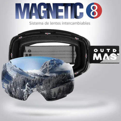 Miniatura 2 de OutdoorMaster Gafas de esquí PRO – sin marco, lente intercambiable, 100% protección UV400, gafas de nieve para hombres y mujeres