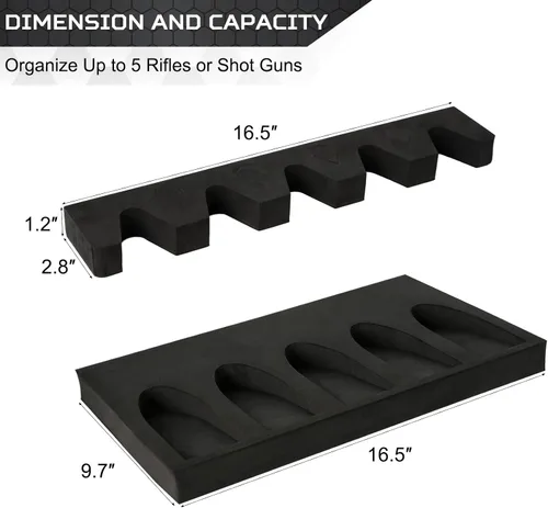 Miniatura 3 de OCQOTAT Estante para Armas para Almacenamiento de Armas, Accesorio de Caja Fuerte para Armas para Rifles y Escopetas, Soporte para Armas en Gabinete
