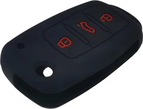 Miniatura 4 de 2 fundas de silicona con tapa para llavero de 3 botones, protector sin llave compatible con VW Volkswagen Passat CC Tiguan Touareg Eos Eurovan Golf